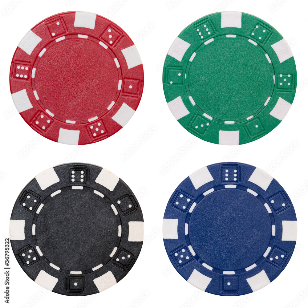 set of poker chips isolated on white set of poker chips isolated on white