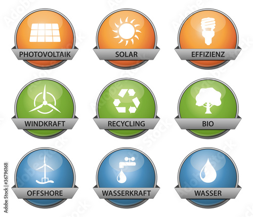vector buttonset - colored *** green energy