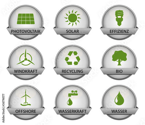 vector buttonset / grey *** green energy
