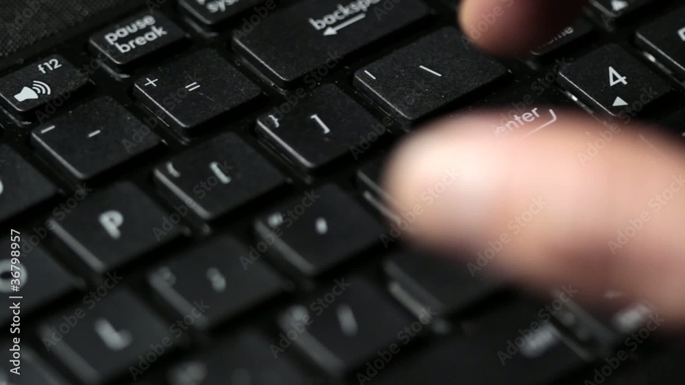 Typing enter in the computer keyboard