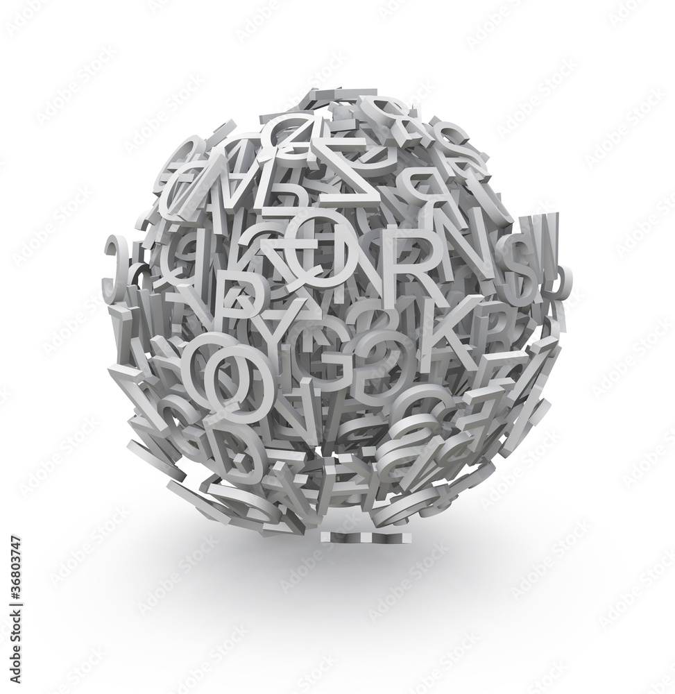 3d sphere of letters 3d sphere of letters