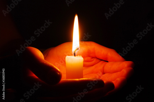 candle in a hand