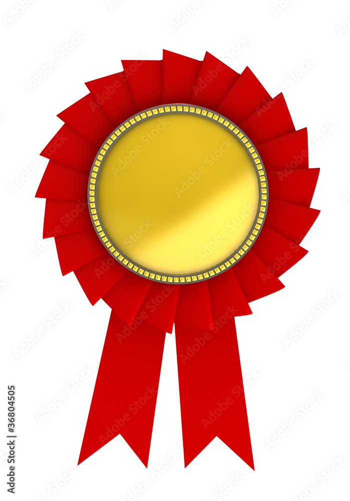 3d illustration of red award over white background 3d illustration of red award over white background