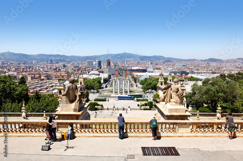 Blick vom Montjuic auf Barcelona, Spanien photo