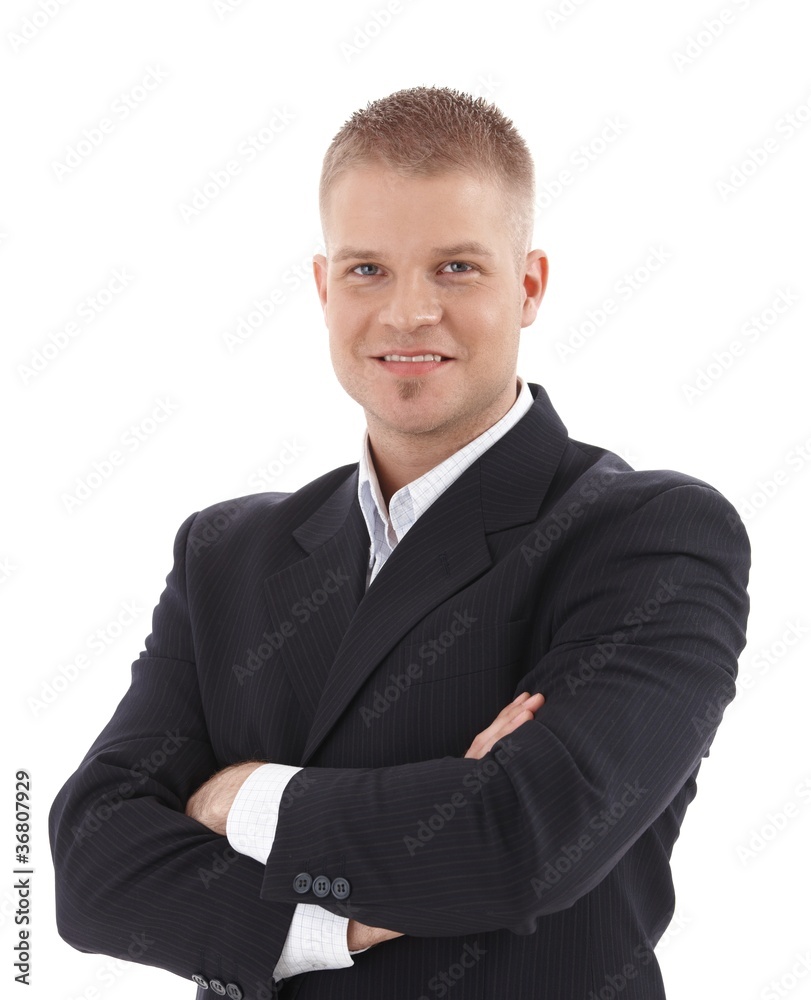 Cutout portrait of smiling businessman Cutout portrait of smiling businessman