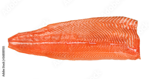 Fototapet salmon fillet isolated on a white background