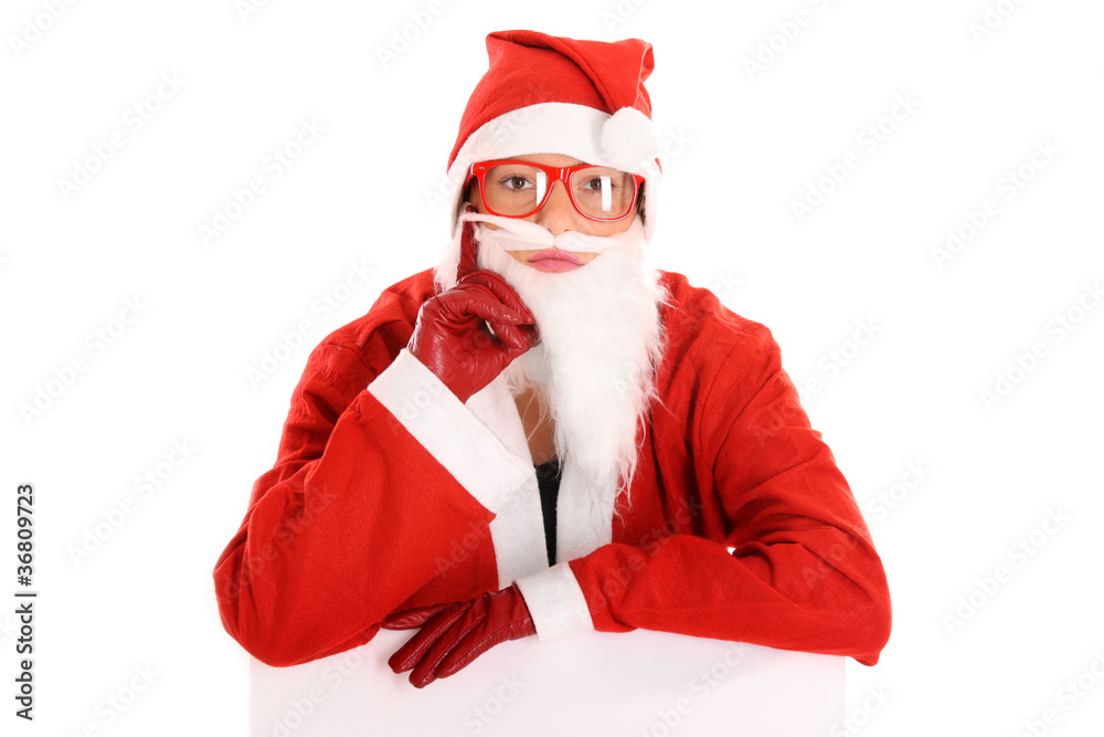 Naklejka premium Sad Santa
