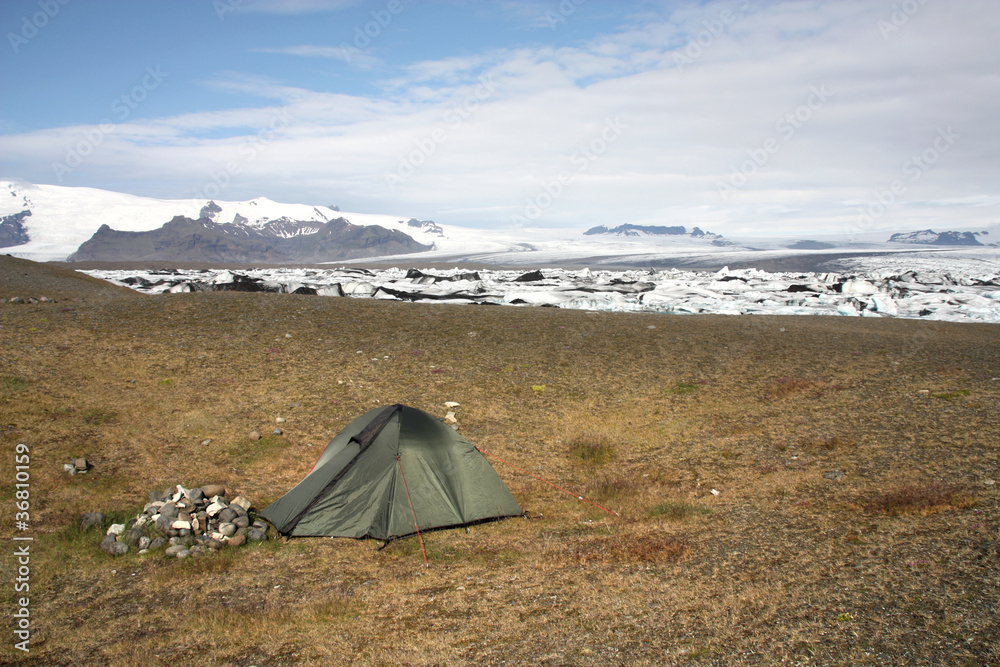 Iceland - camping by Jokulsarlon