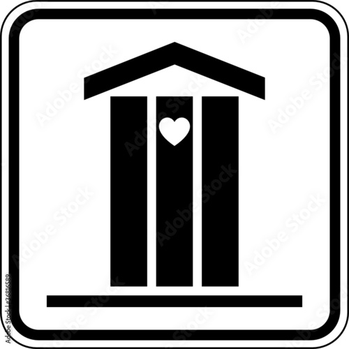 Plumpsklo Toilette Trockentoilette Schild Zeichen Symbol