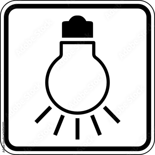 Lichtschalter Glühbirne Schild Zeichen Symbol Stock Vector