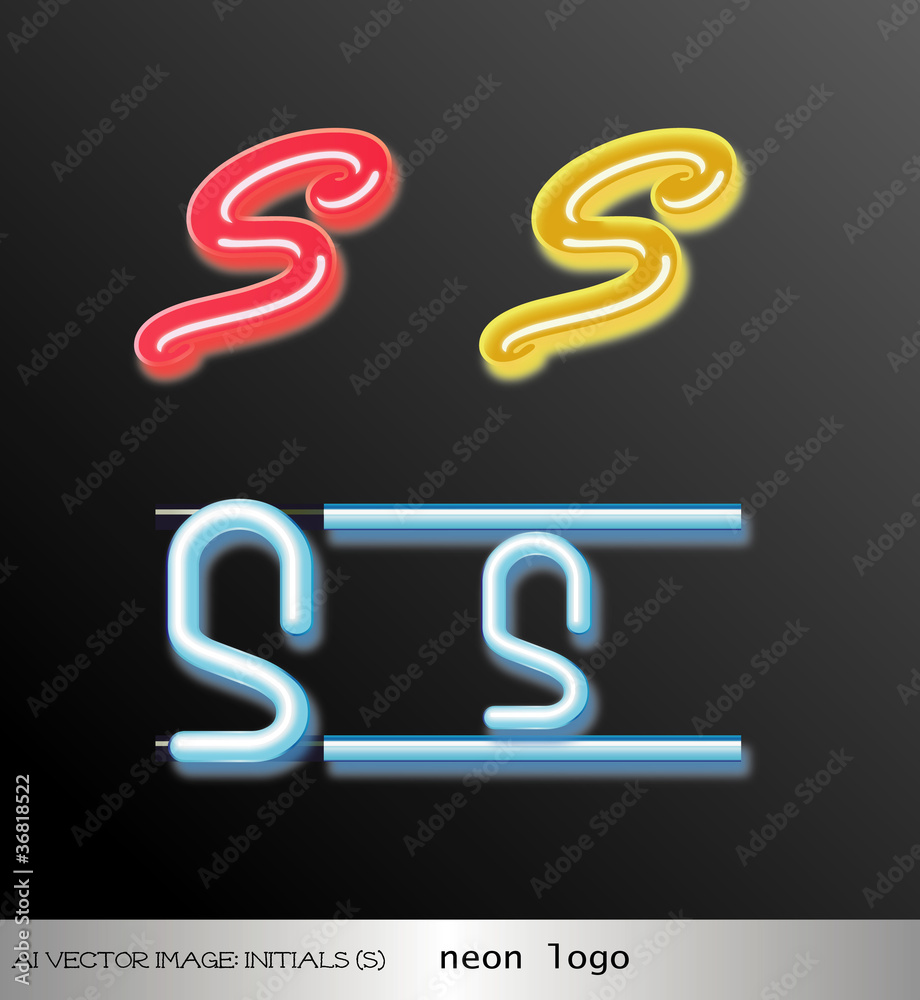 ai Vector image: initials (s) neon logo