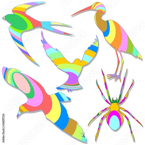 Animali Astratti Logo Colori-Animals Stickers Abstract Colors-2