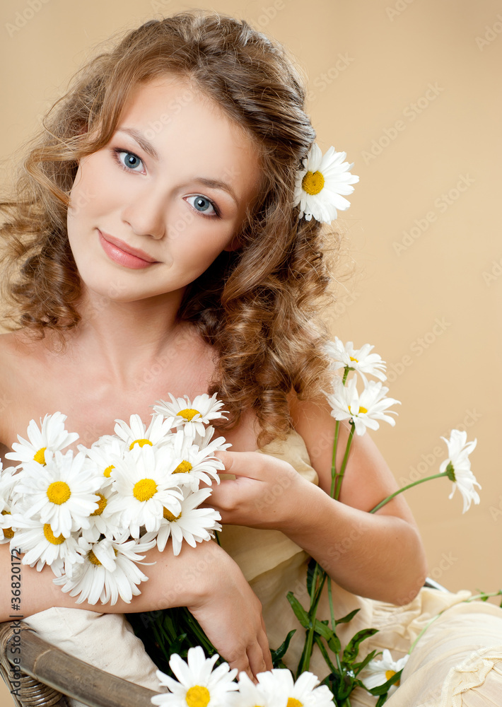 Girl with flowers