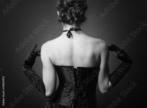 Obraz na płótnie Fashion photo of young lady in elegant evening dress