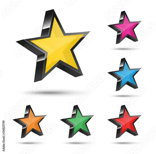 3D Transparent Stars Icons