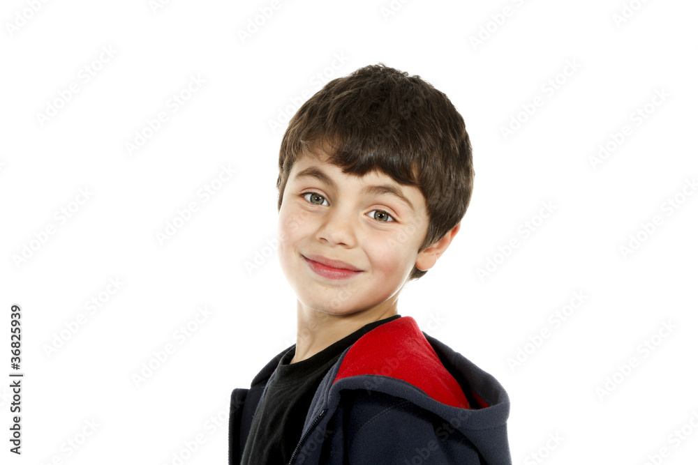 portrait of little boy on white background portrait of little boy on white background