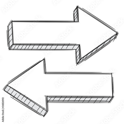 Doodle of arrow pointing left and right