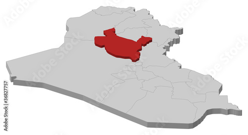 Map of Iraq, Salah ad Din highlighted