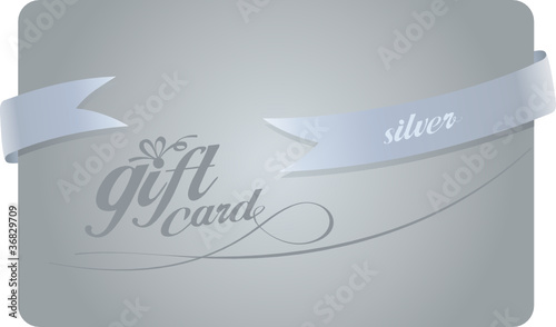 Silver Gift card with ribbon