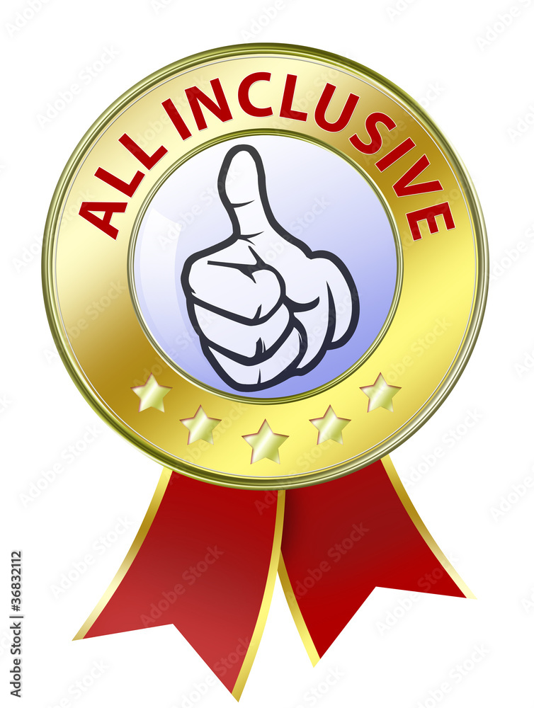 all inclusive button brush daumen oben hoch ok all inclusive button brush daumen oben hoch ok