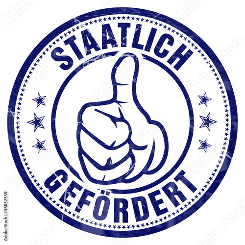 staatlich gefördert stempel button freigestellt
