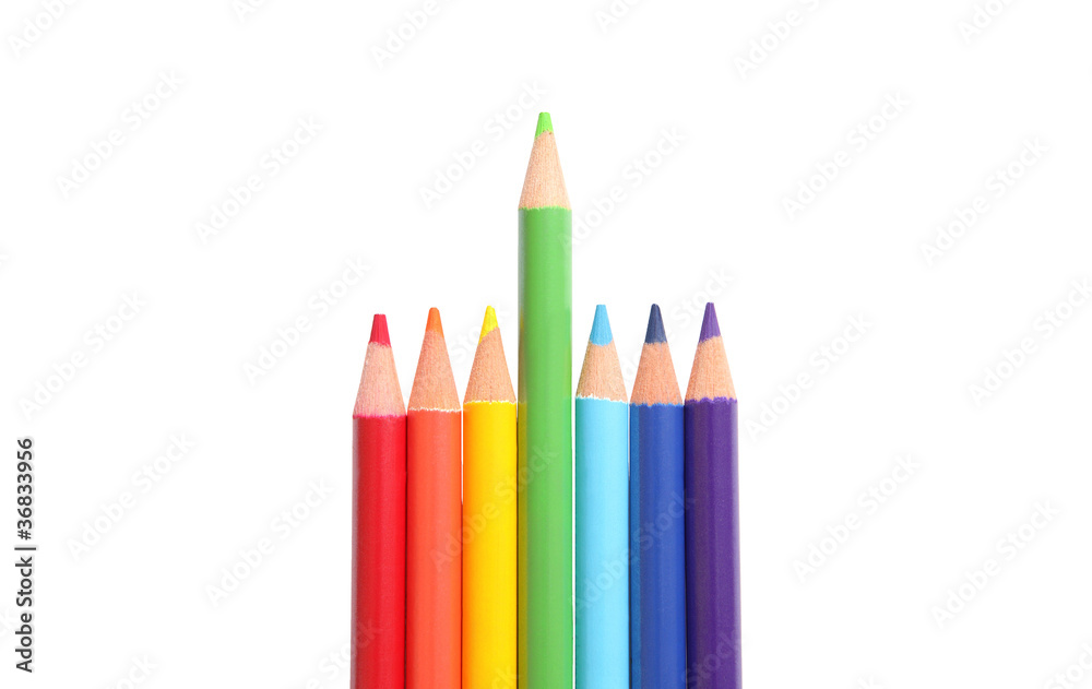 Colored pencils isolated on white background Colored pencils isolated on white background