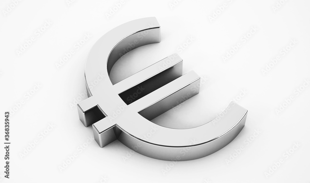 Obraz premium Silver Euro symbol