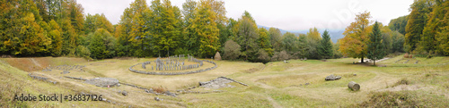 Panorama of Sanctuary of Dacians capital Sarmisegetusa Regia photo