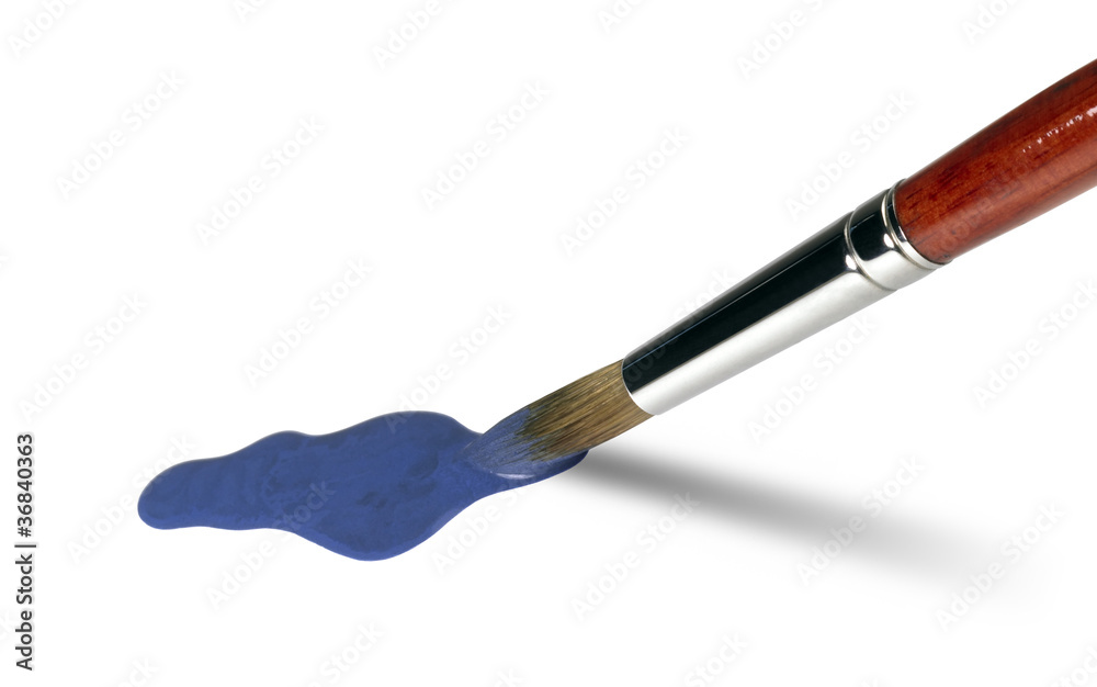 Naklejka premium brush tip and blue paint