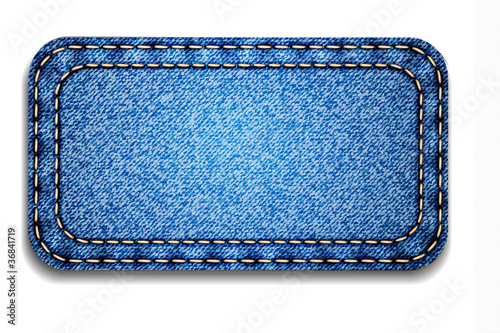 Blank jeans label. Vector illustartion