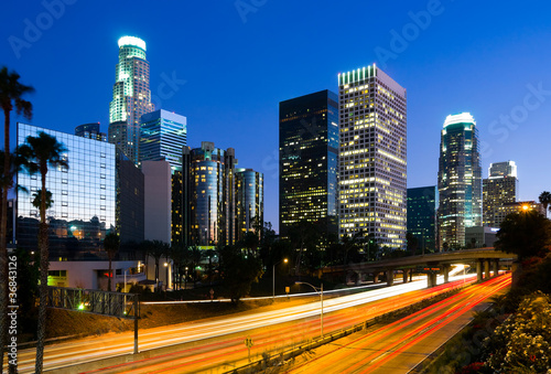 Los Angeles downtown at night