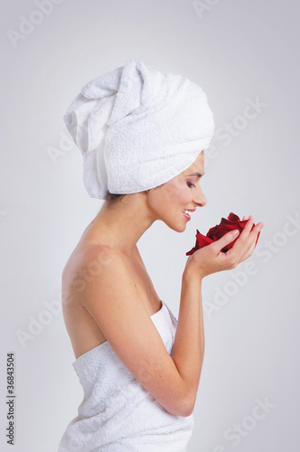 Beautiful spa portrait of a young woman