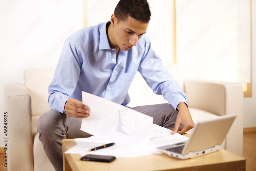 businessman working with documents