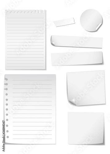 white stickers with peeling corners set