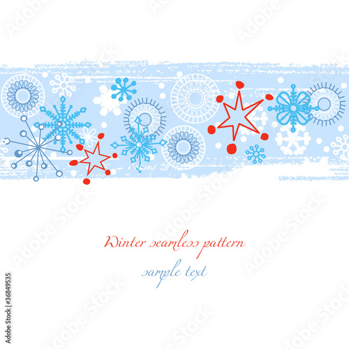 Winter background (seamless pattern) over white