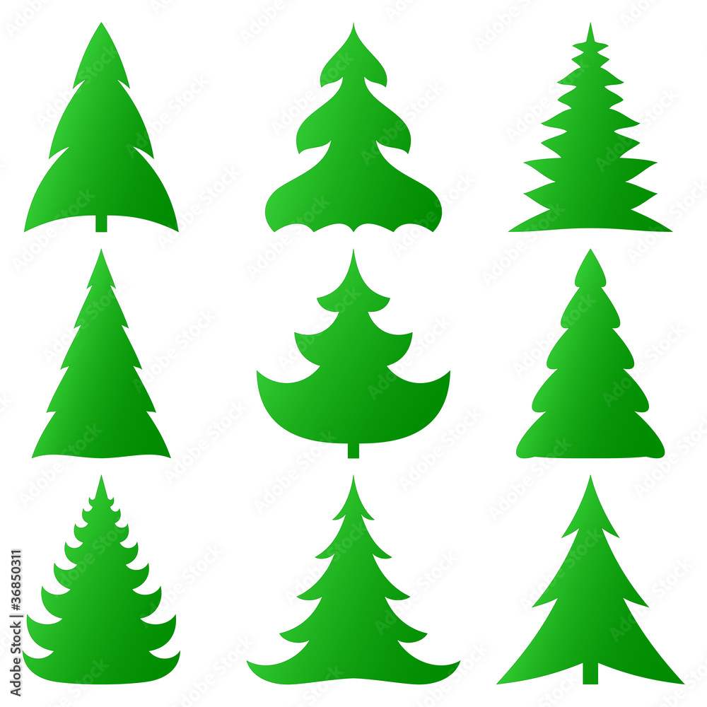 vector Christmas trees collection