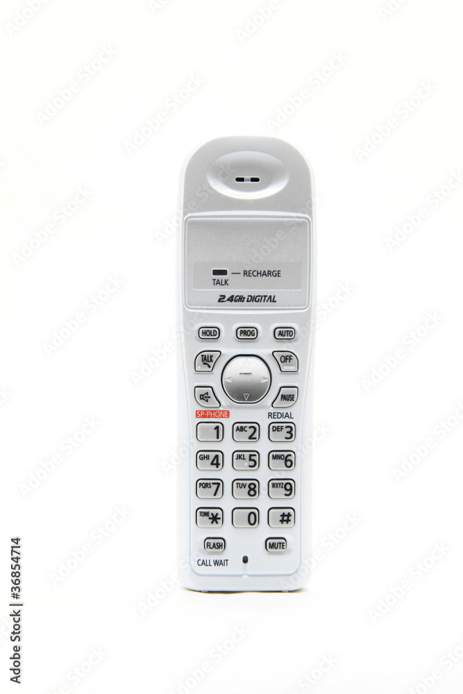 isolated white cordless phone on white isolated white cordless phone on white