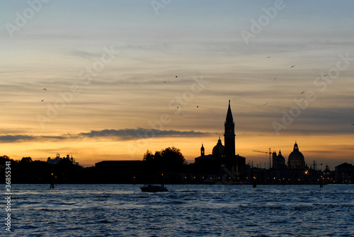Venezia Skyline Silhouette Sunset Tramonto Alba suggestivo © carmelocesare