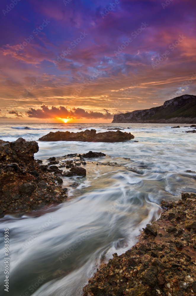 seascape at sunsire vertical