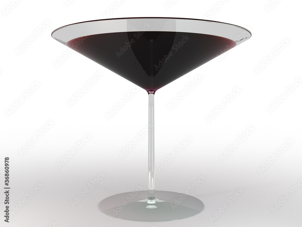 Glass wine glass with colored liquid on a white background.№5 Glass wine glass with colored liquid on a white background.№5