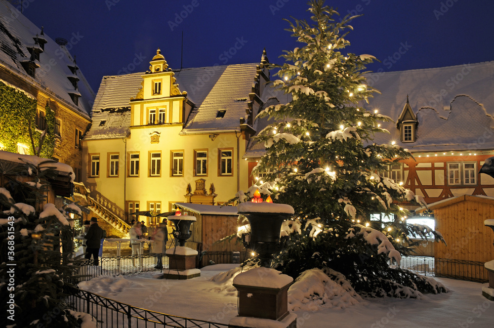Naklejka premium Weihnachtsmarkt in Erbach