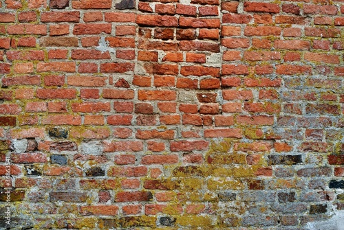 Old brick wall of a medieval structure