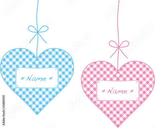 karoherzen rosa und blau