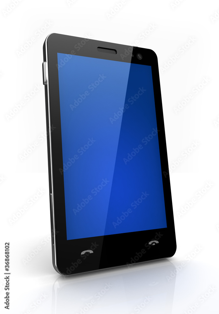 Blue screen mobile phone isolated Blue screen mobile phone isolated