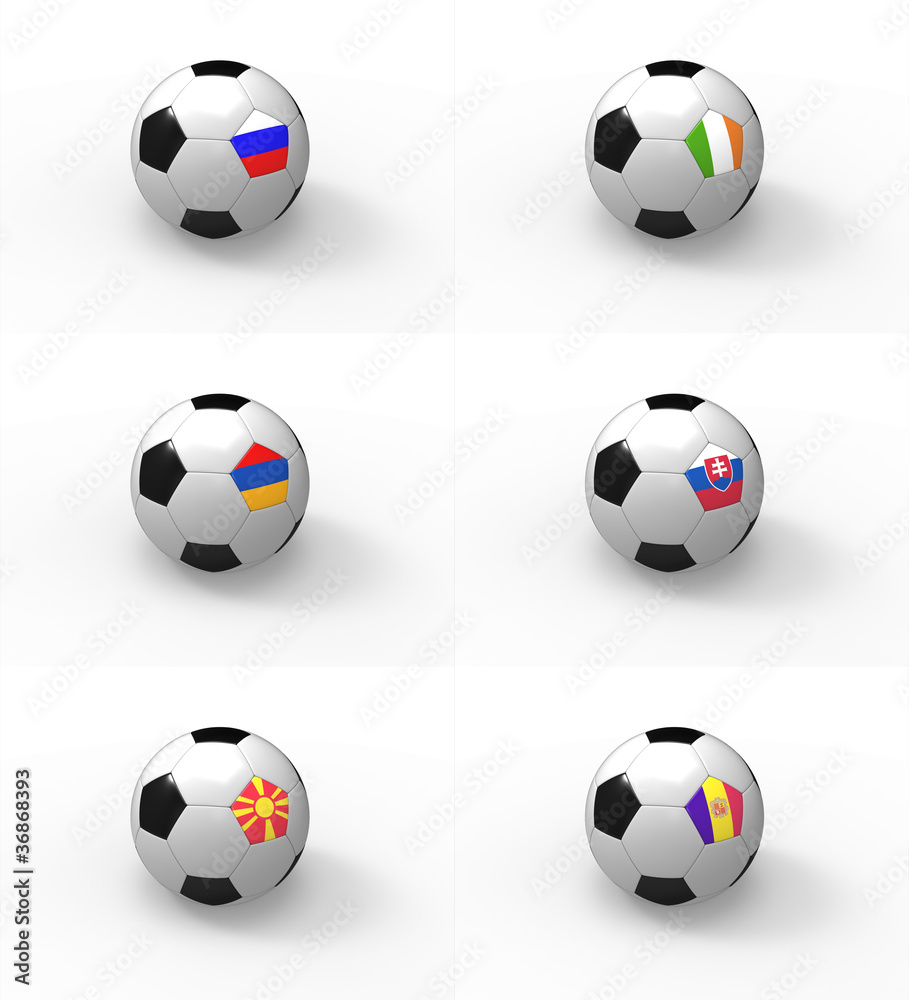 Euro 2012, piłka nożna i flaga - Grupa B - obrazy, fototapety, plakaty 