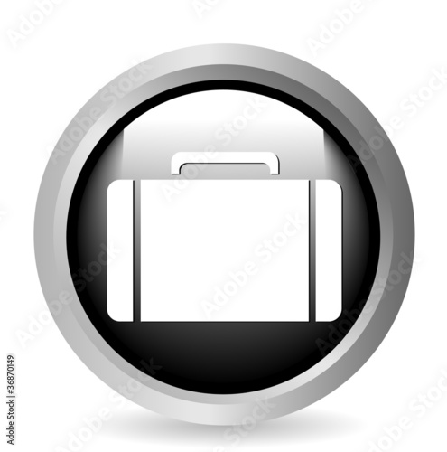 Web button with bag on white