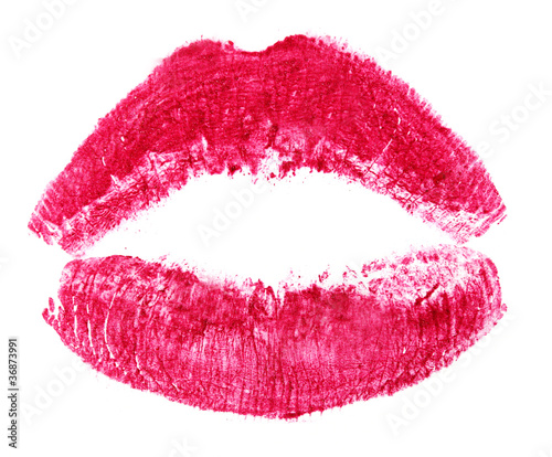 pink lips isolated on white