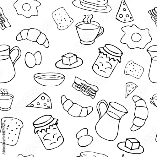 Black and white breakfast theme