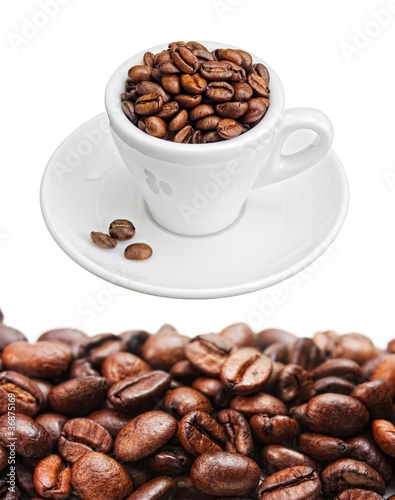 coffee beans on the board