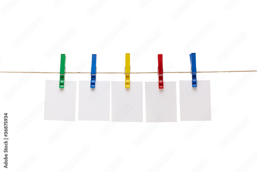 clothes peg and note paper on clothes line rope clothes peg and note paper on clothes line rope